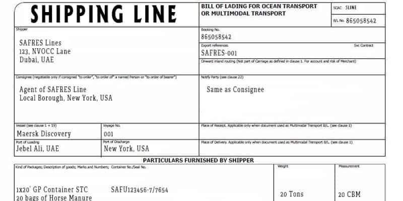 Container-Bill-of-Lading