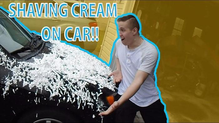 Shaving Cream On Car-2