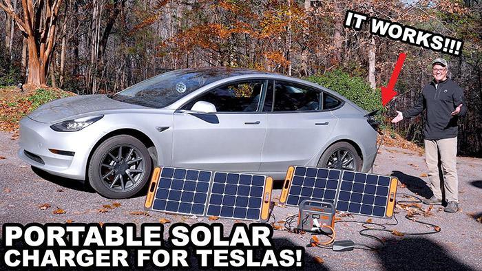 Charge Tesla With Portable Solar Panels