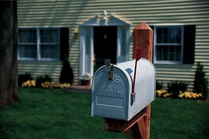 Mailbox in front of house