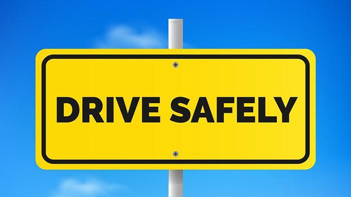 Drive Safely Concept. Road Sign With Text Drive Safely