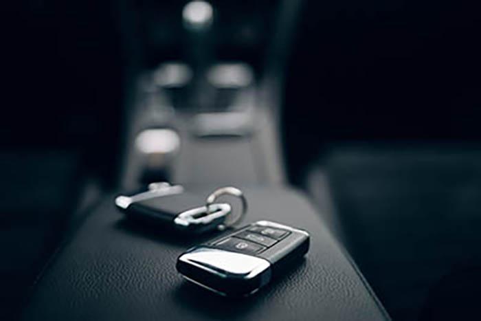 Car keys inside automobile